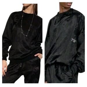Vivienne Westwood “Drunken” Tonal Floral Jacquard Sweatshirt Black Unisex Small